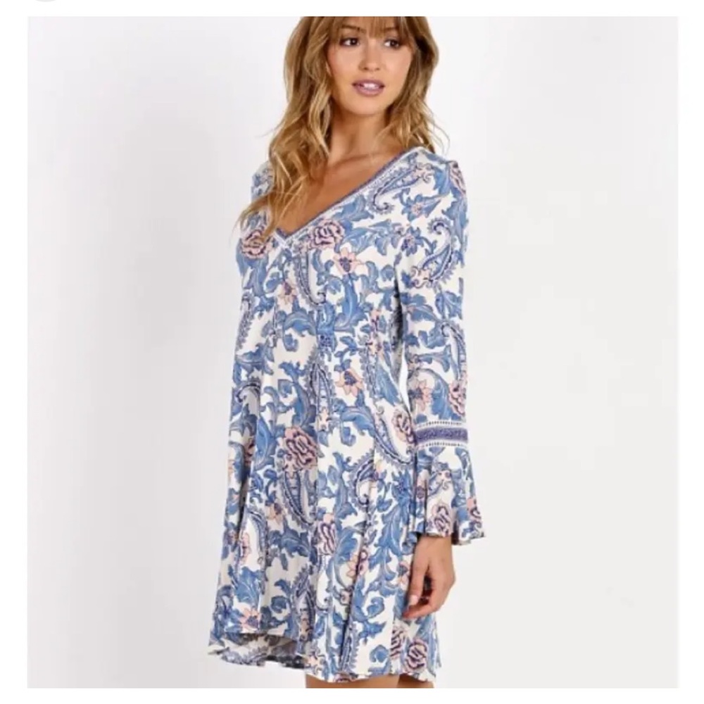 Worn once Spell & the Gypsy Collective Etienne Mini Playdress Monoco Bell Sleeve